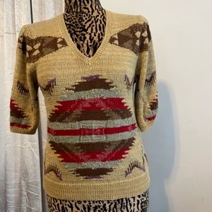 Ralph Lauren Blue Label Linen Silk Aztec Sweater sz medium/ large